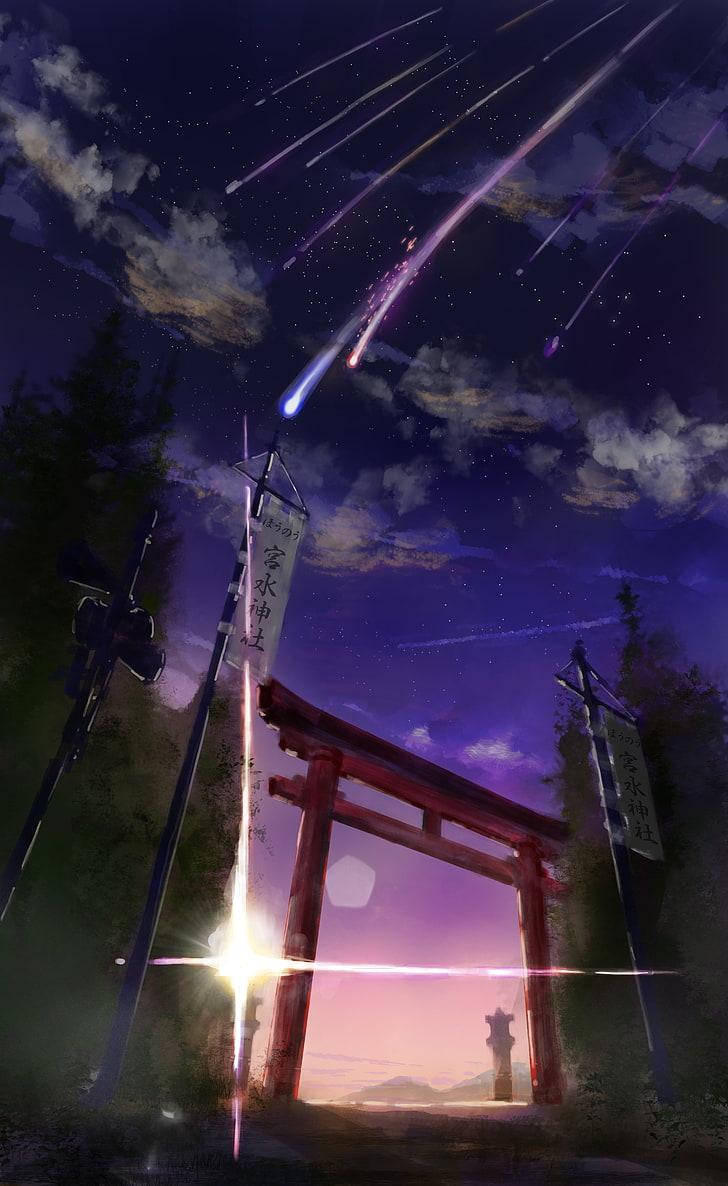 Your Name Iphone Torii Meteors Background