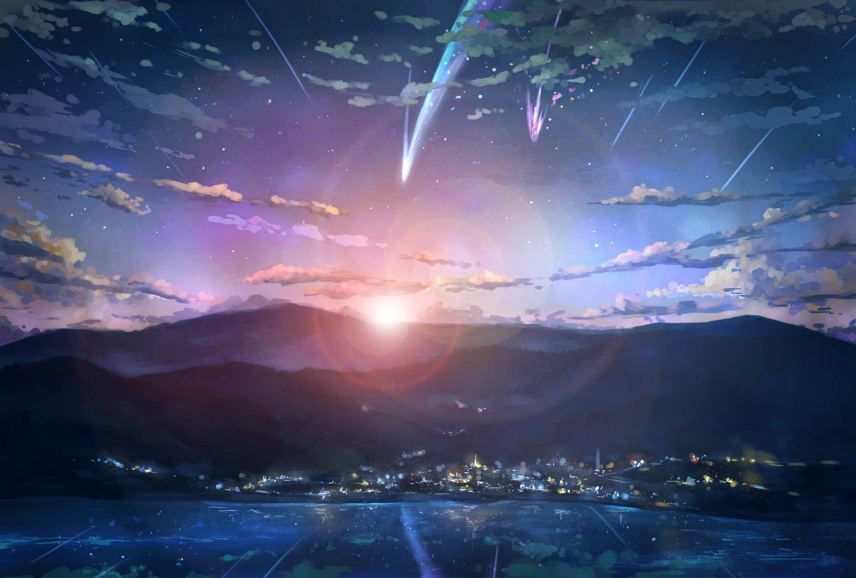 Your Name Itomori Skyline Background