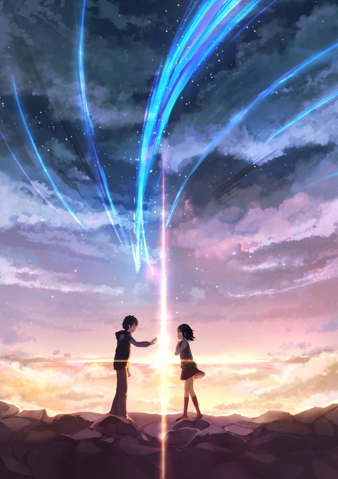 Your Name Meeting With Falling Comets Background