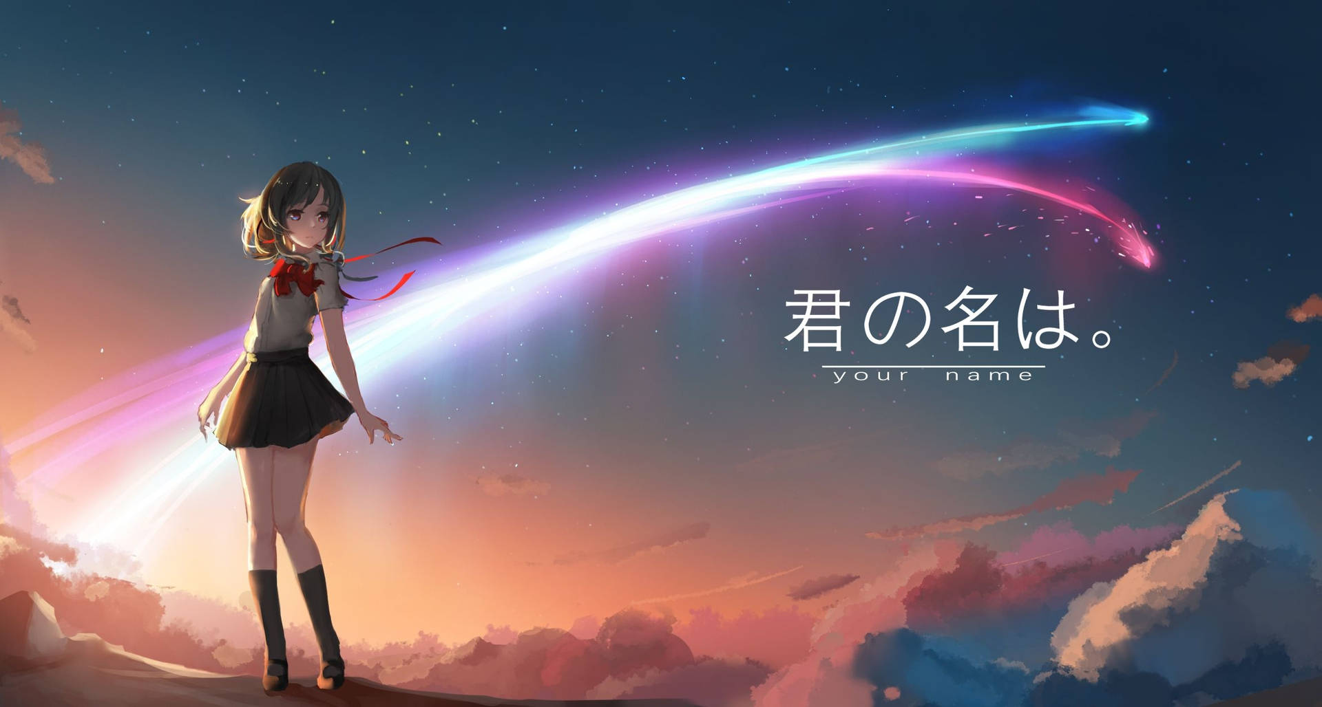 Your Name Mitsuha And The Comet Background