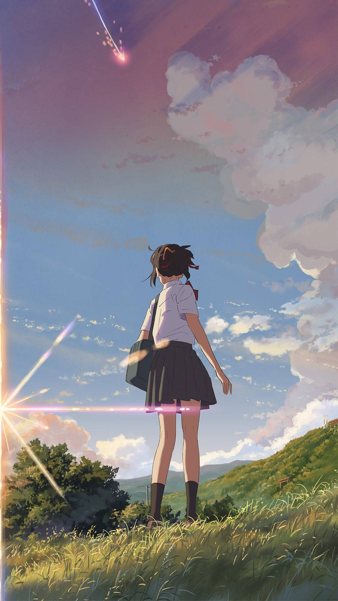 Your Name Mitsuha In The Field Background