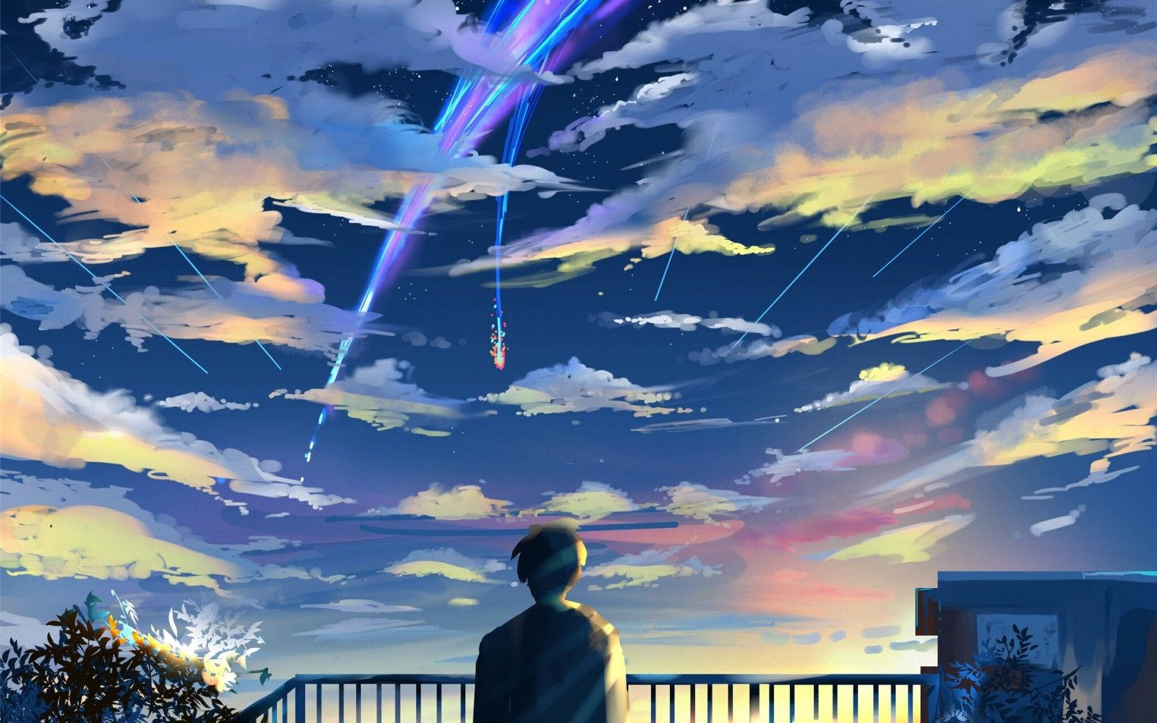 Your Name Taki Tachibana And Comet Background