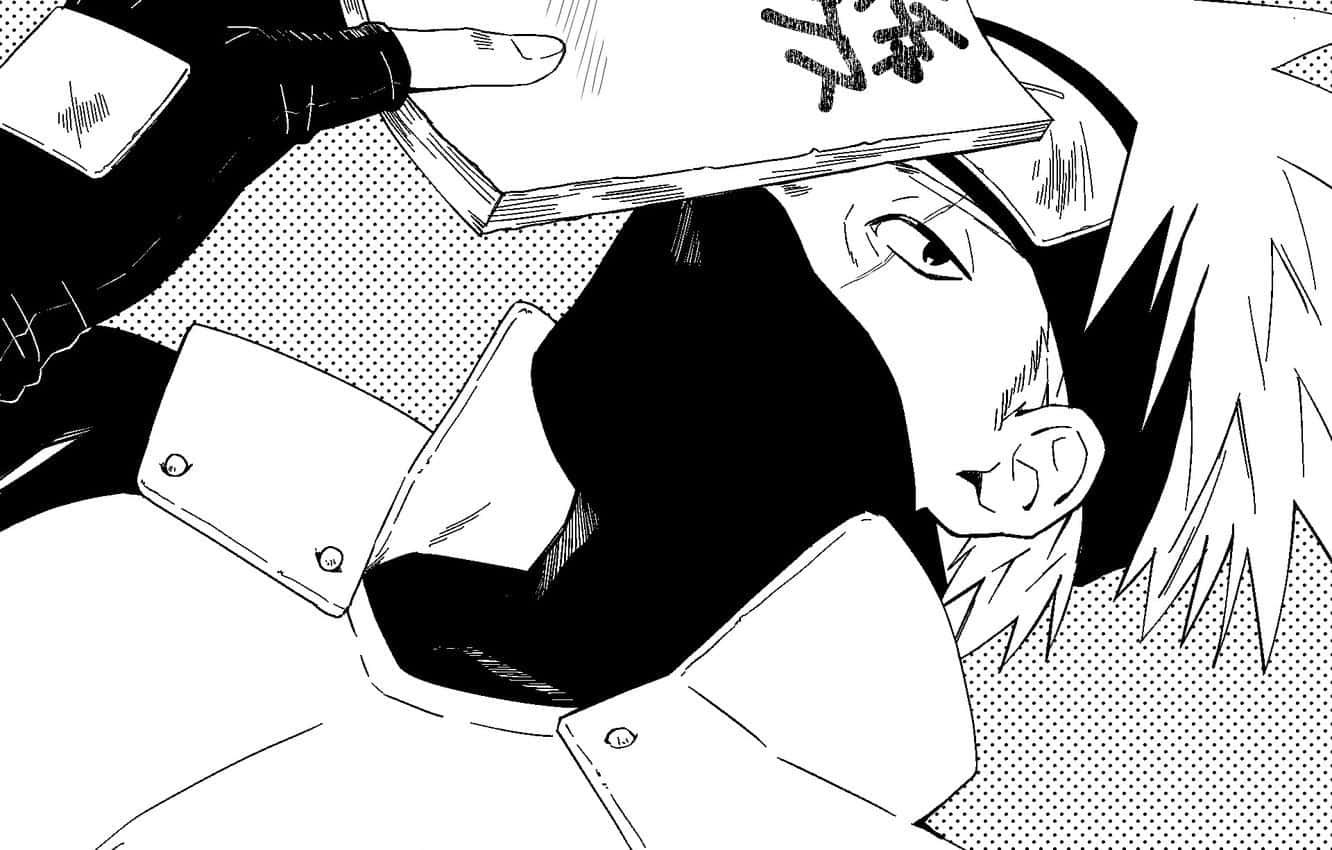 Youthful Strength And Wisdom Radiate From Naruto In This White Rendition Background