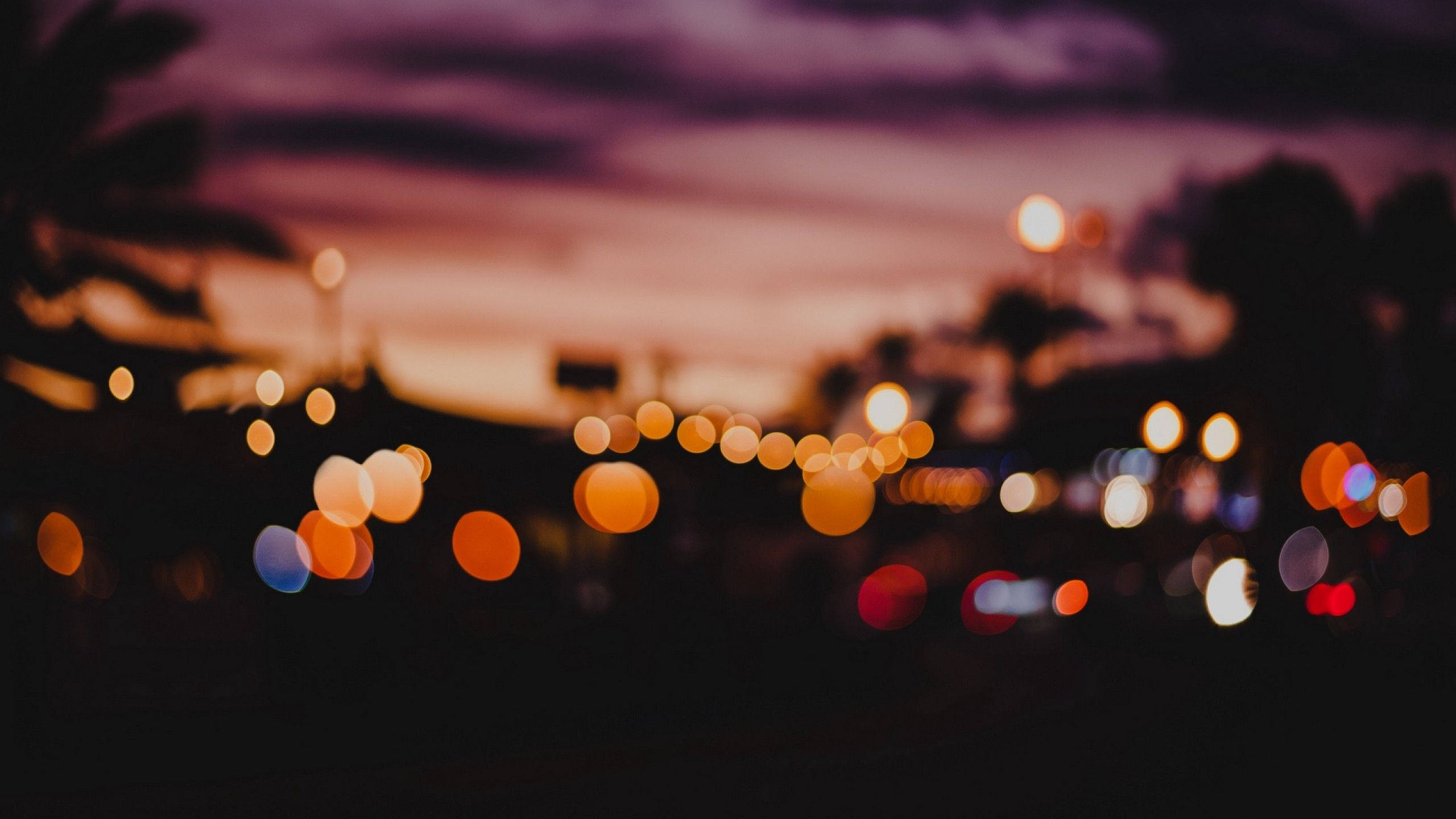Youtube Cover Blurry Street Lights Night Background