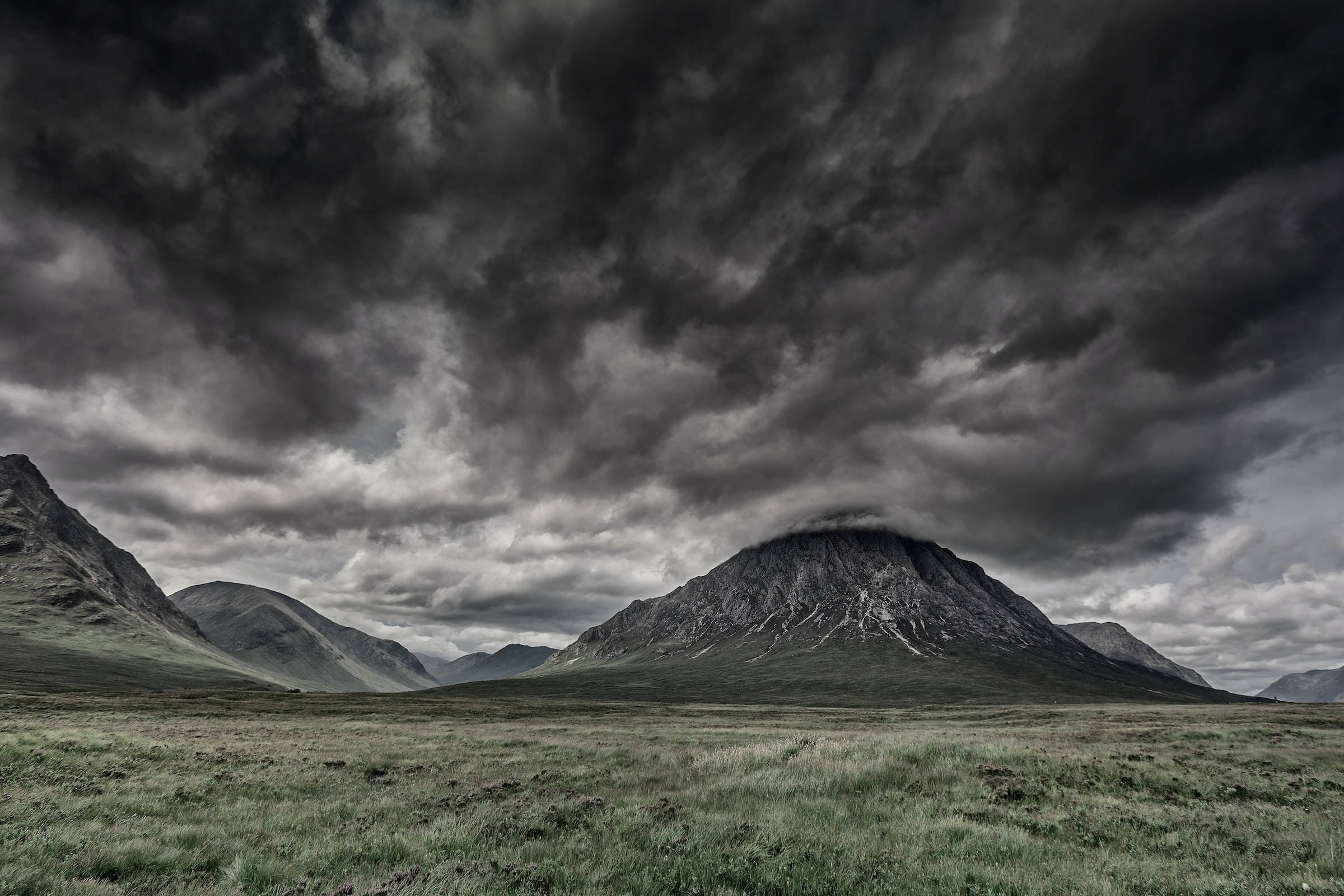 Youtube Cover Dark Clouds Mountain Land Background