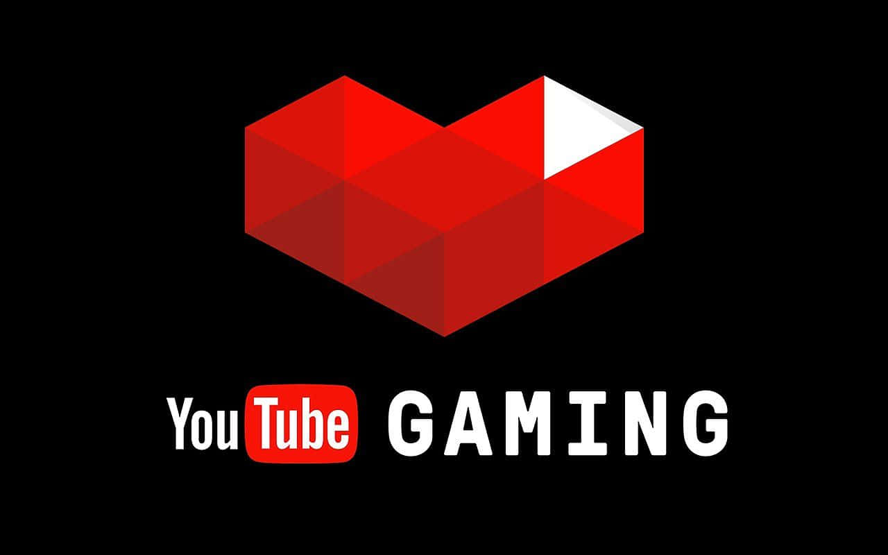 Youtube Gaming Logo With A Red Heart Background