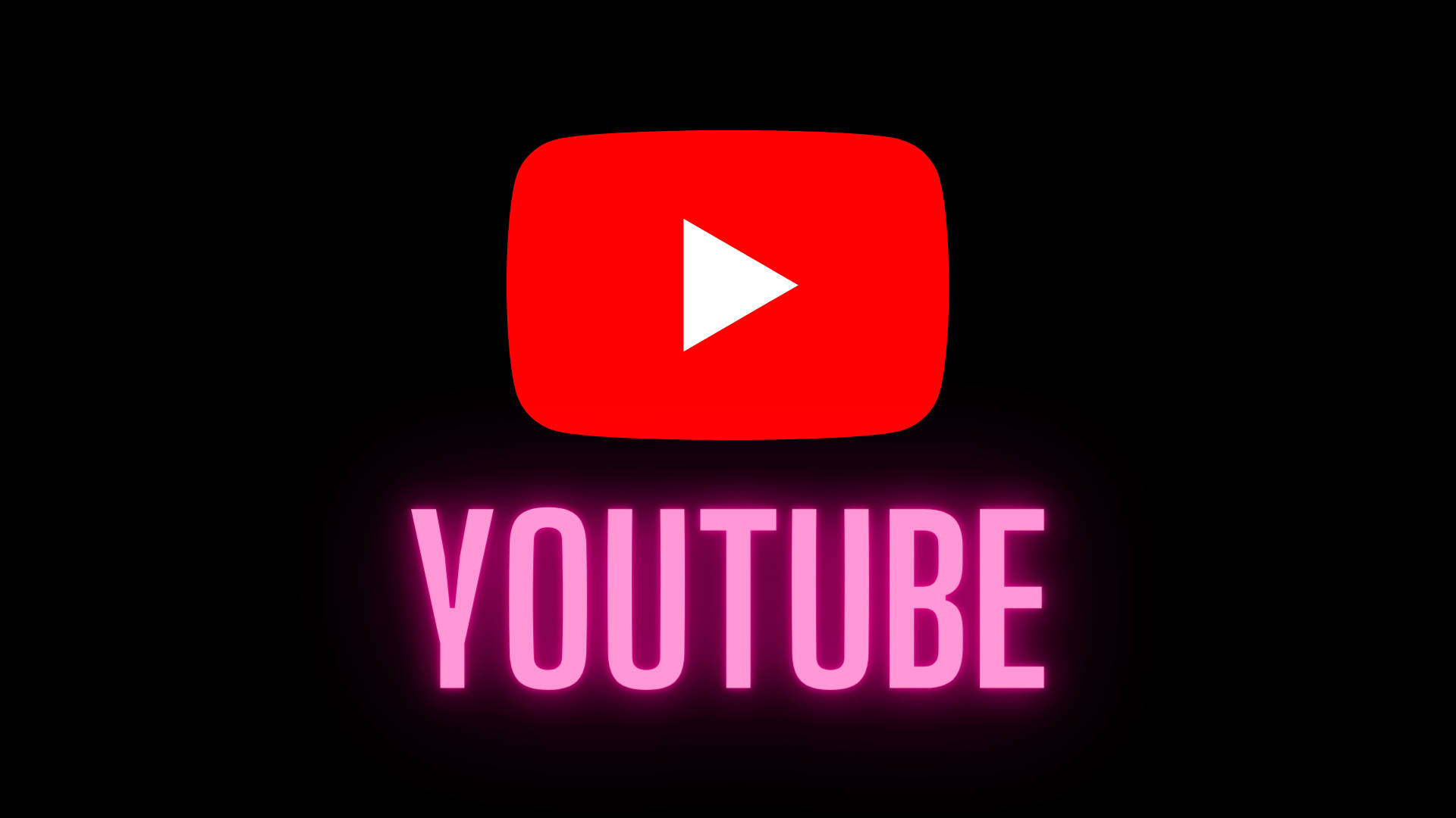Youtube Logo And Name In Neon Background