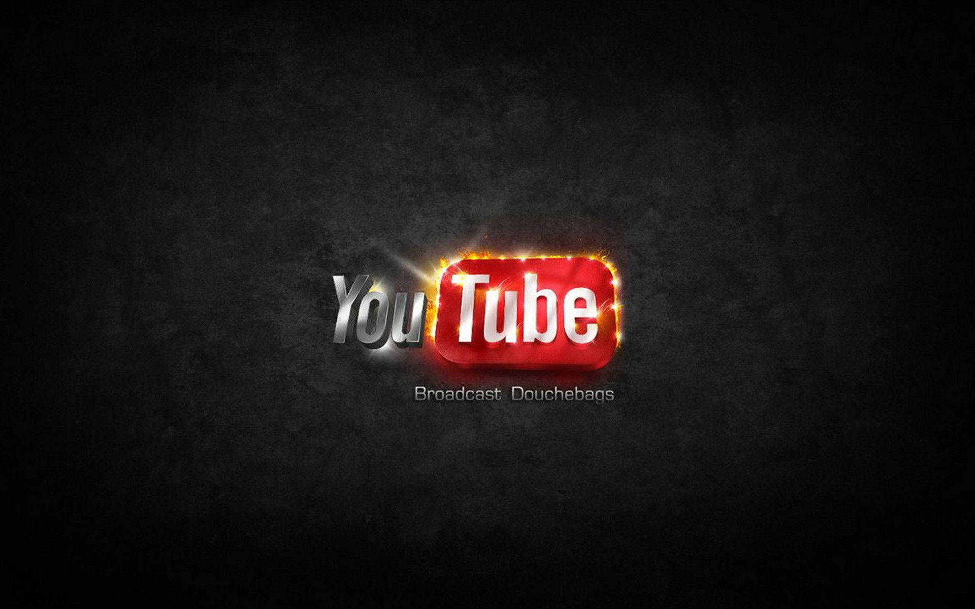 Youtube Logo In Blazing Fire Background