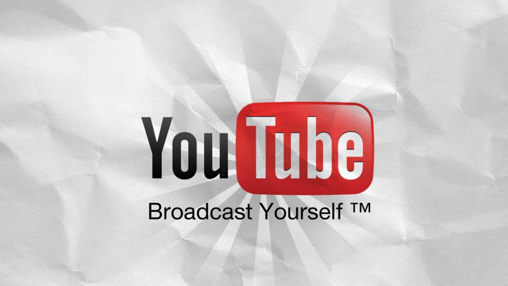 Youtube Logo On Crumpled White Paper Background