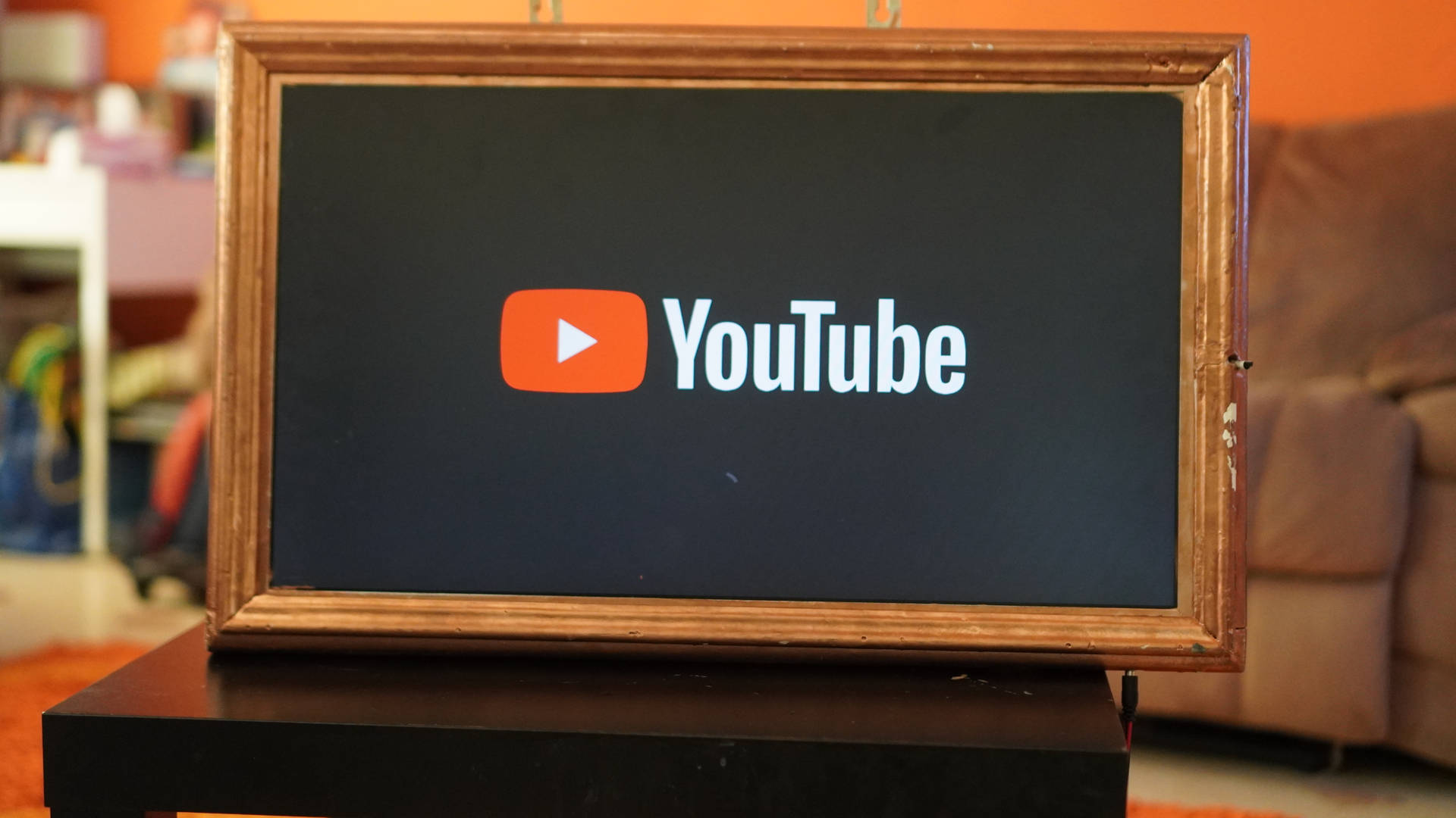 Youtube Logo On Framed Chalkboard Background