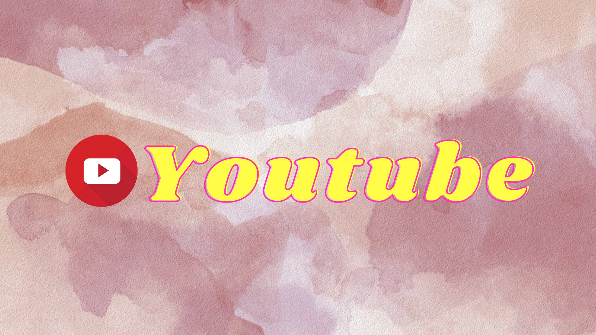 Youtube Logo On Pink Clouds Background
