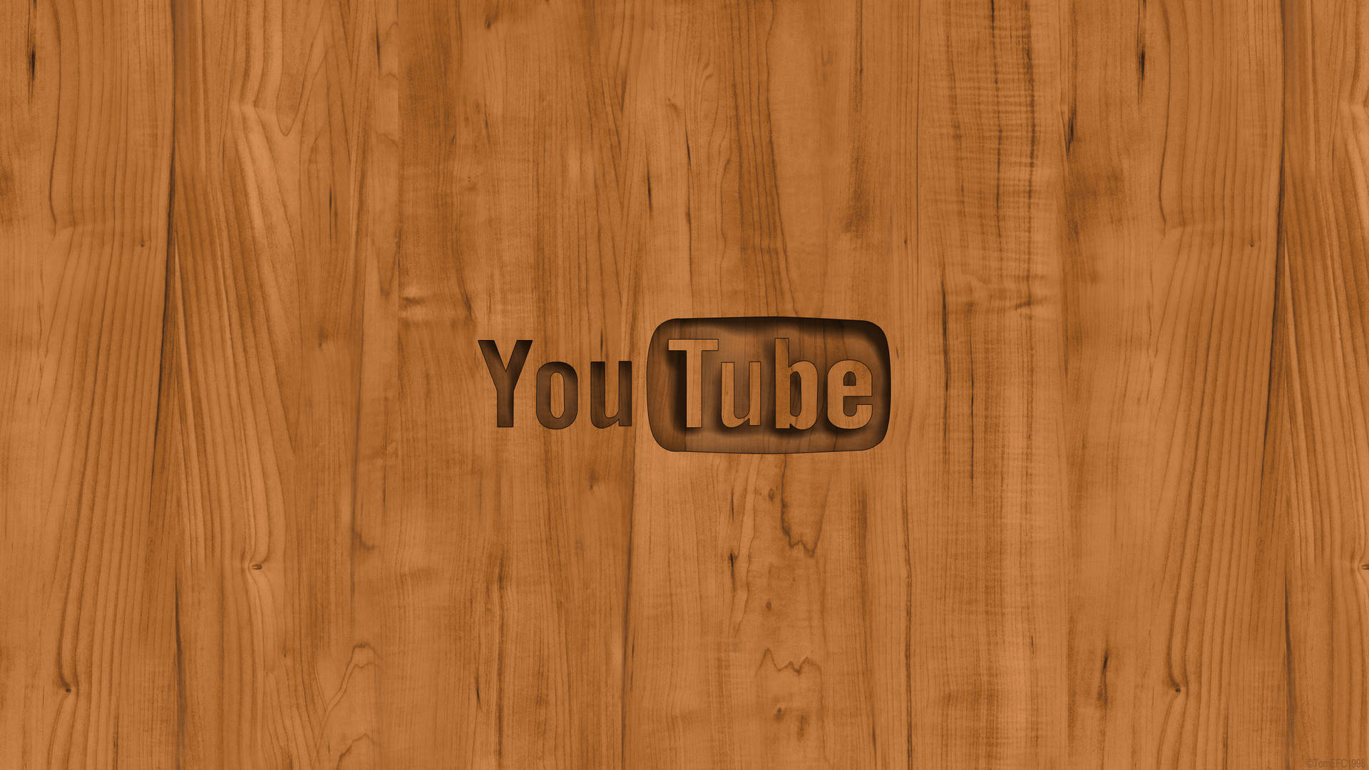 Youtube Logo On Wood Background