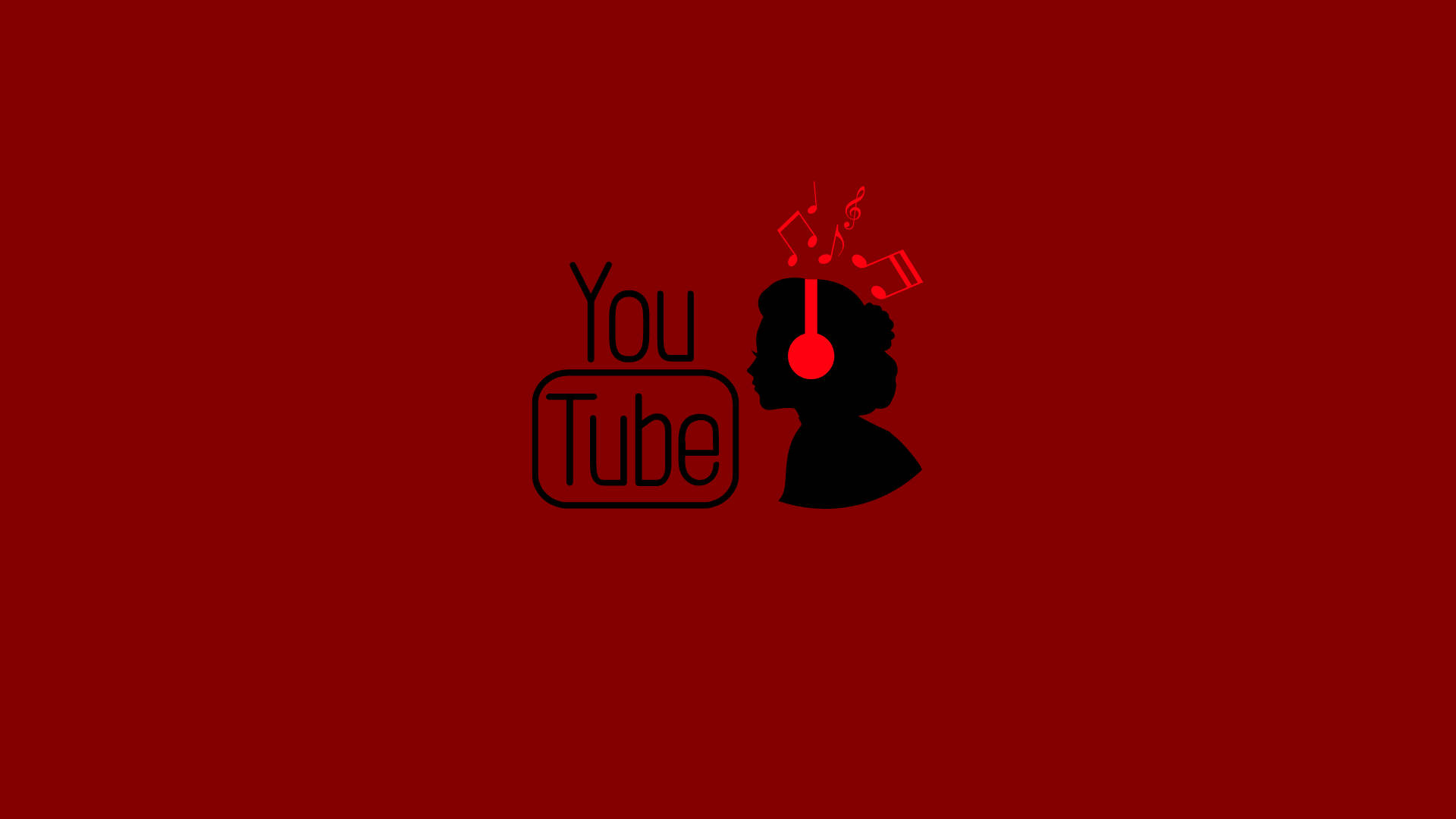 Youtube Logo With Person Listening To Music