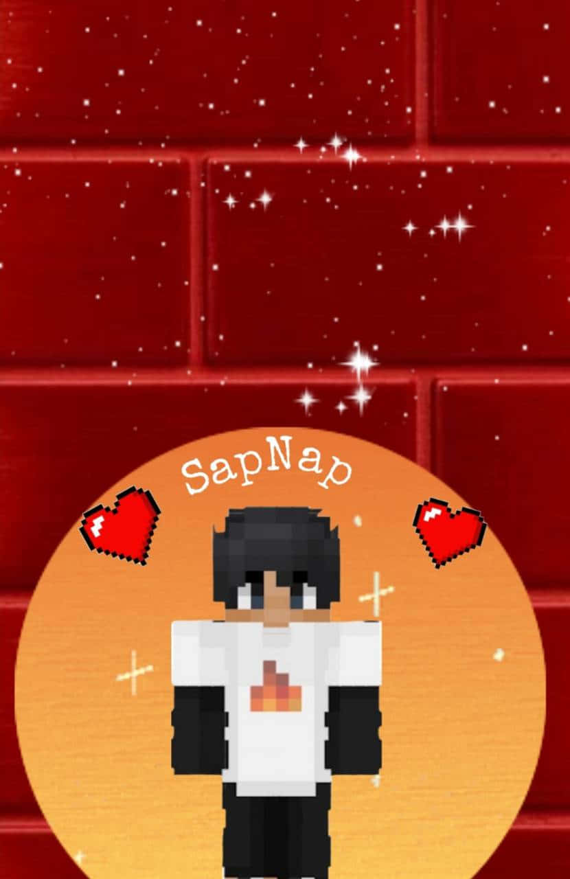 Youtuber Sapnap Minecraft Character With Red Bricked Wall Background