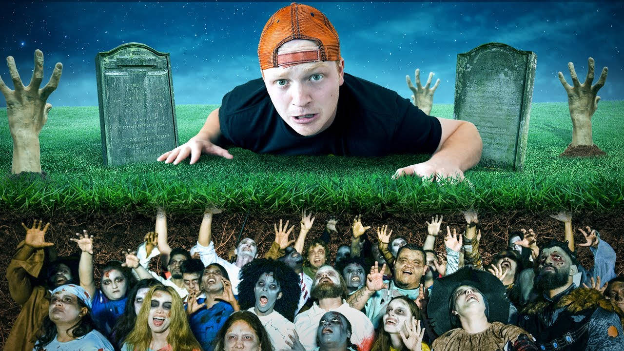 Youtuber Unspeakable In The Cemetery Background