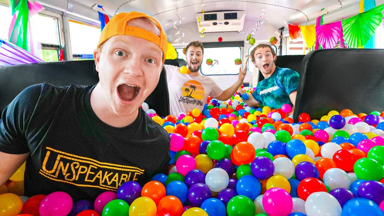 Youtuber Unspeakable School Bus Ball Pit