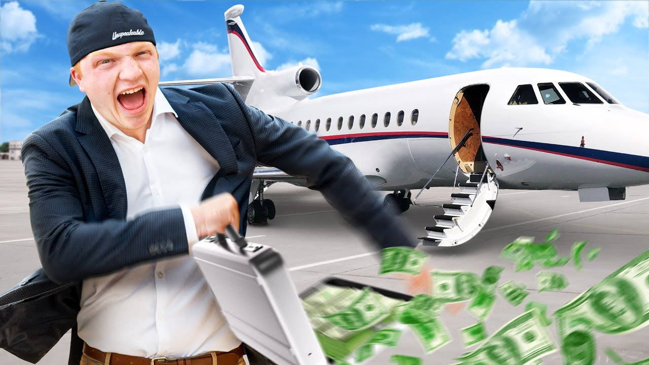 Youtuber Unspeakable With Private Plane Background