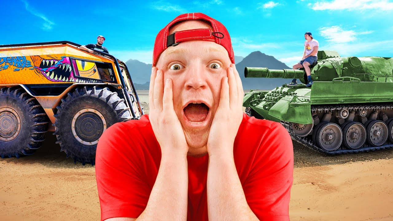 Youtuber Unspeakable With Two Tanks Background