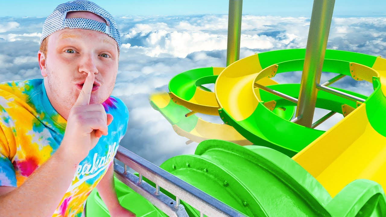 Youtuber Unspeakable With Water Slide