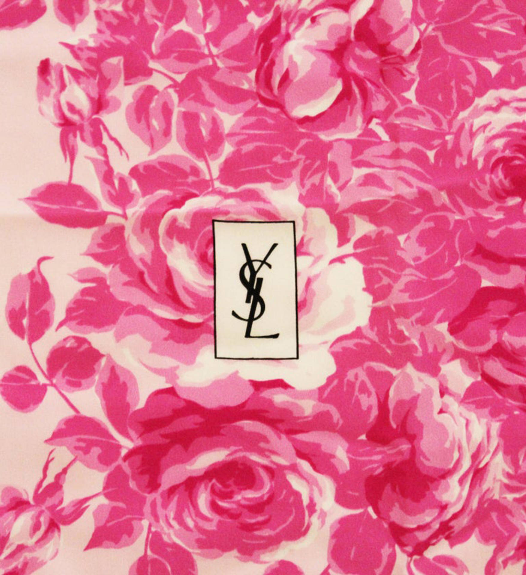 Ysl Logo Rose Scarf Background