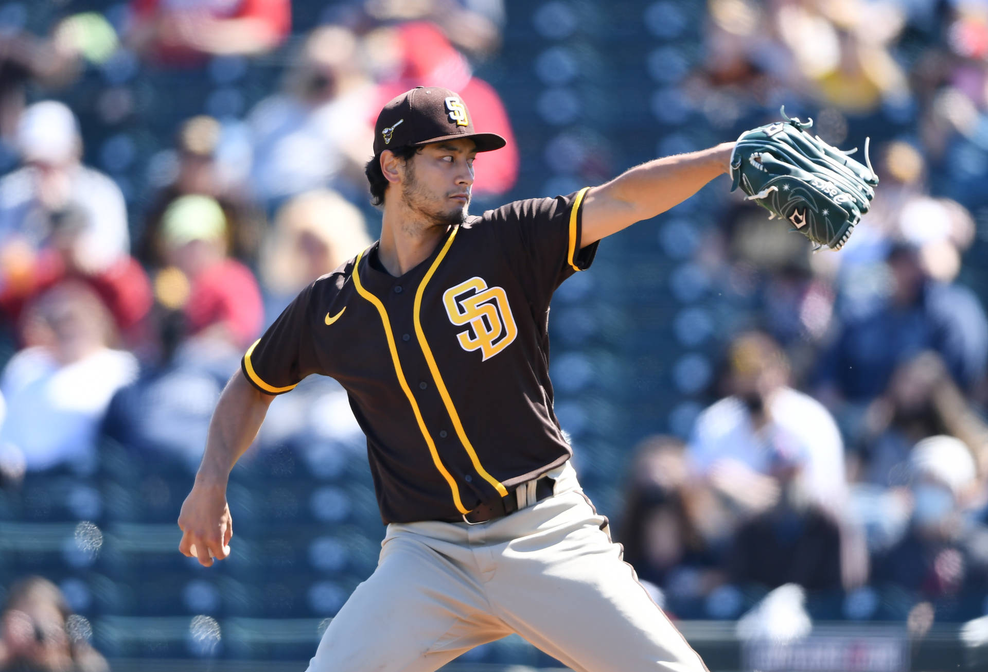 Yu Darvish In Black And Gold Background