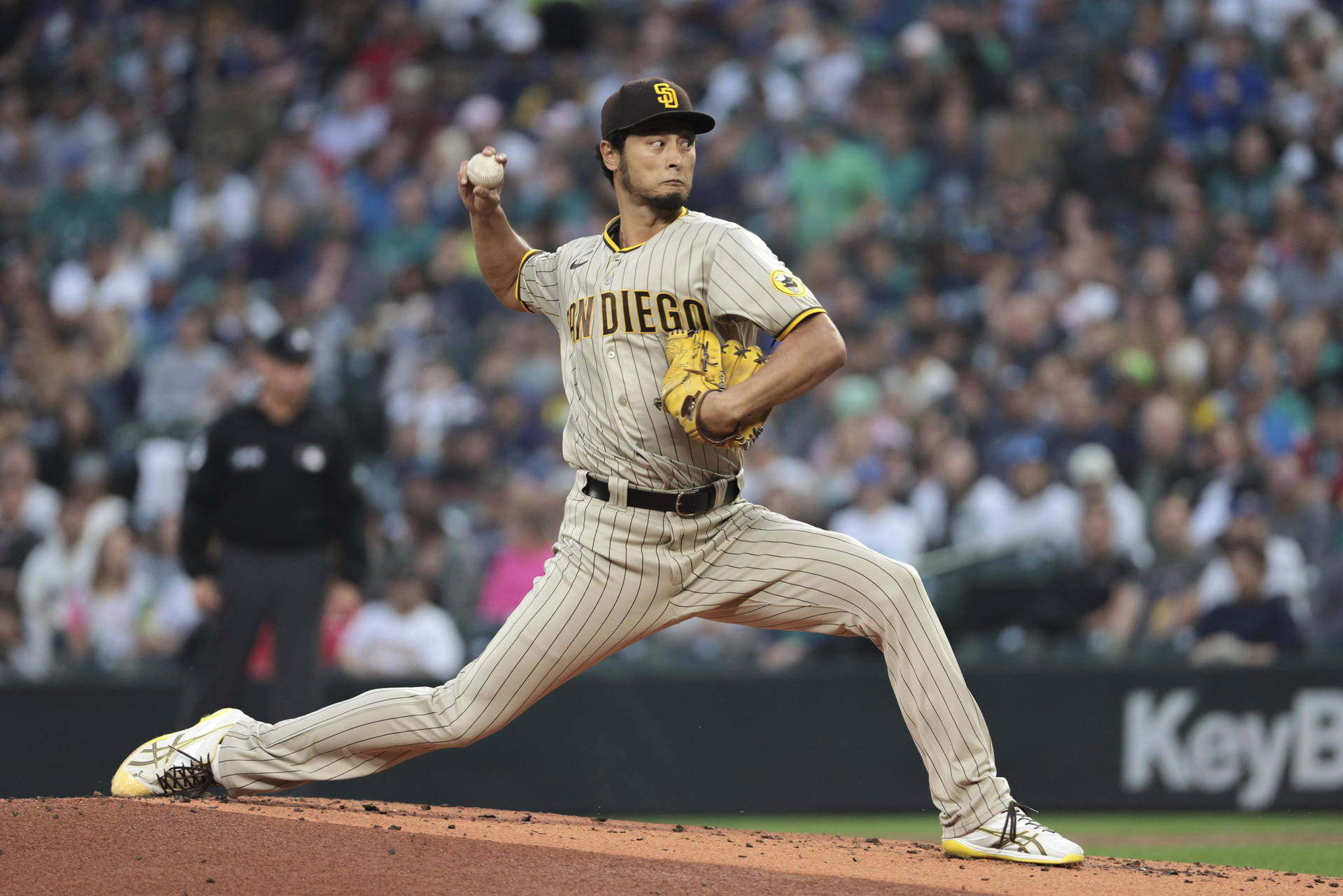 Yu Darvish Swinging Forward Background