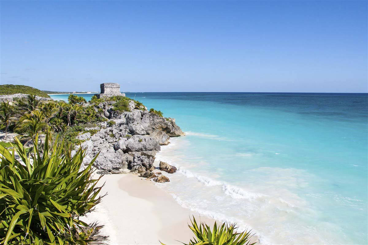 Yucatan Beach Blue Waters Background