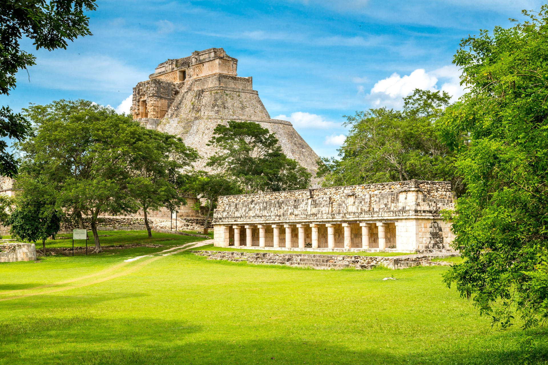 Yucatan Pyramid Magician Background