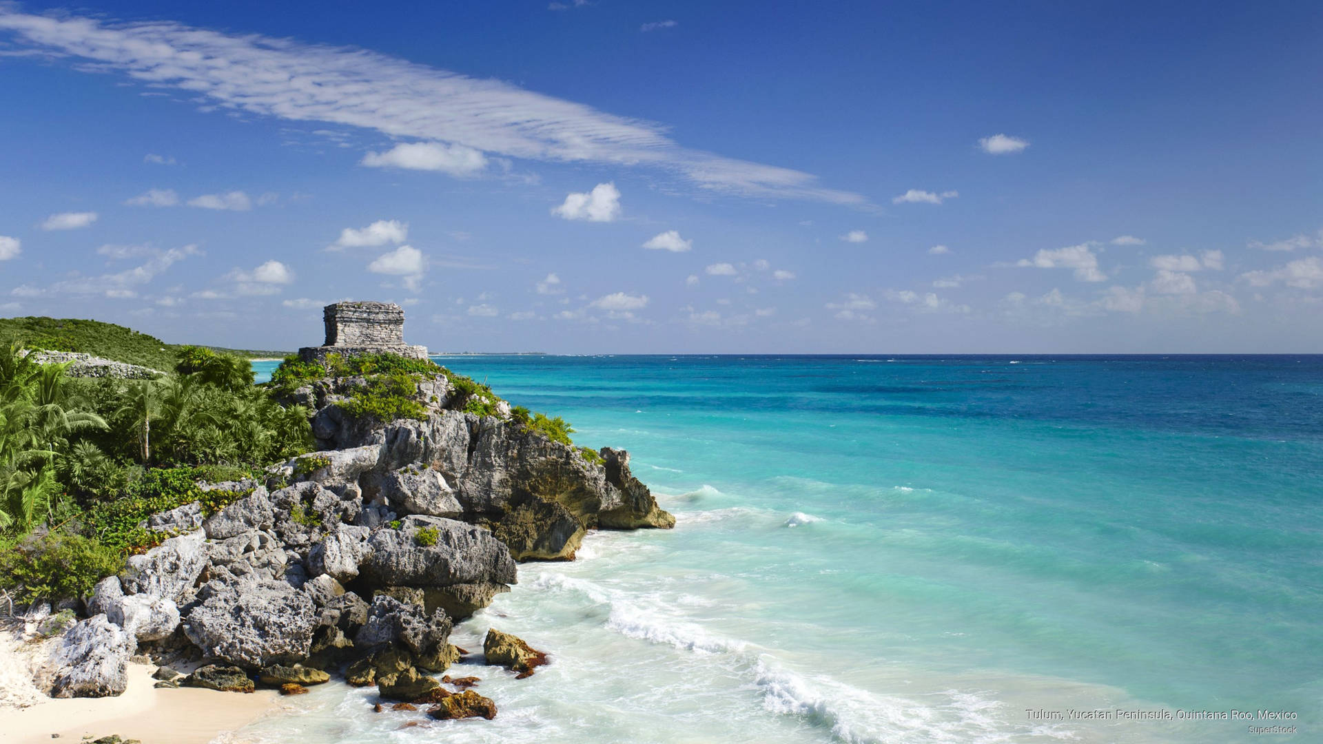 Yucatan Tulum Archeological Site Ruins Background