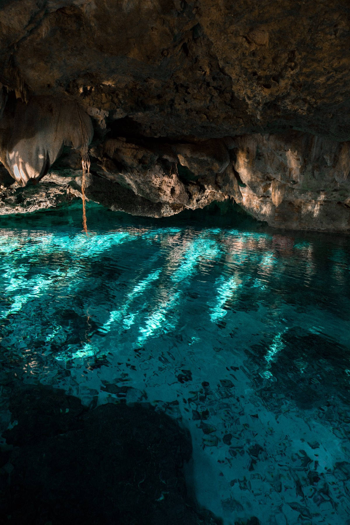 Yucatan Two Eyes Cenote Background