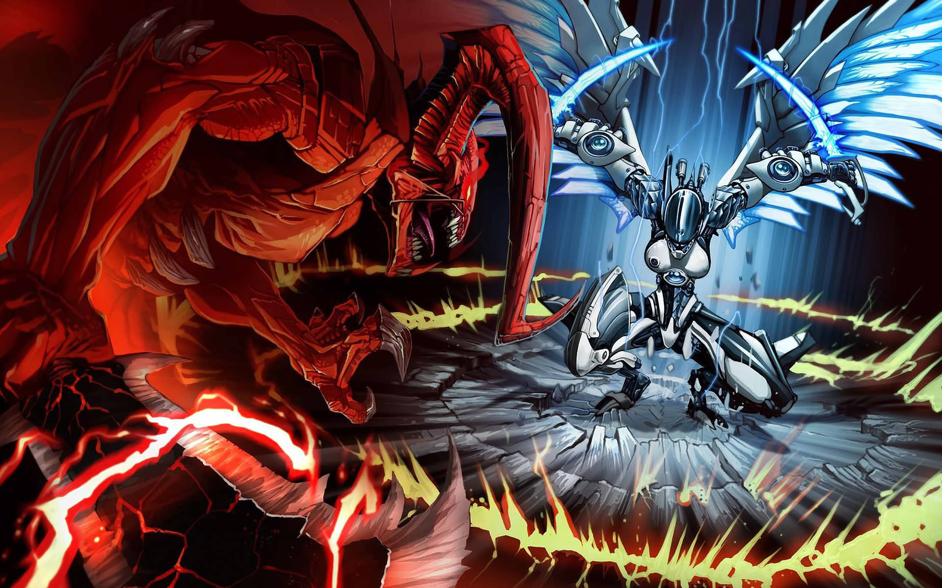 Yugioh Dragon Battle Background