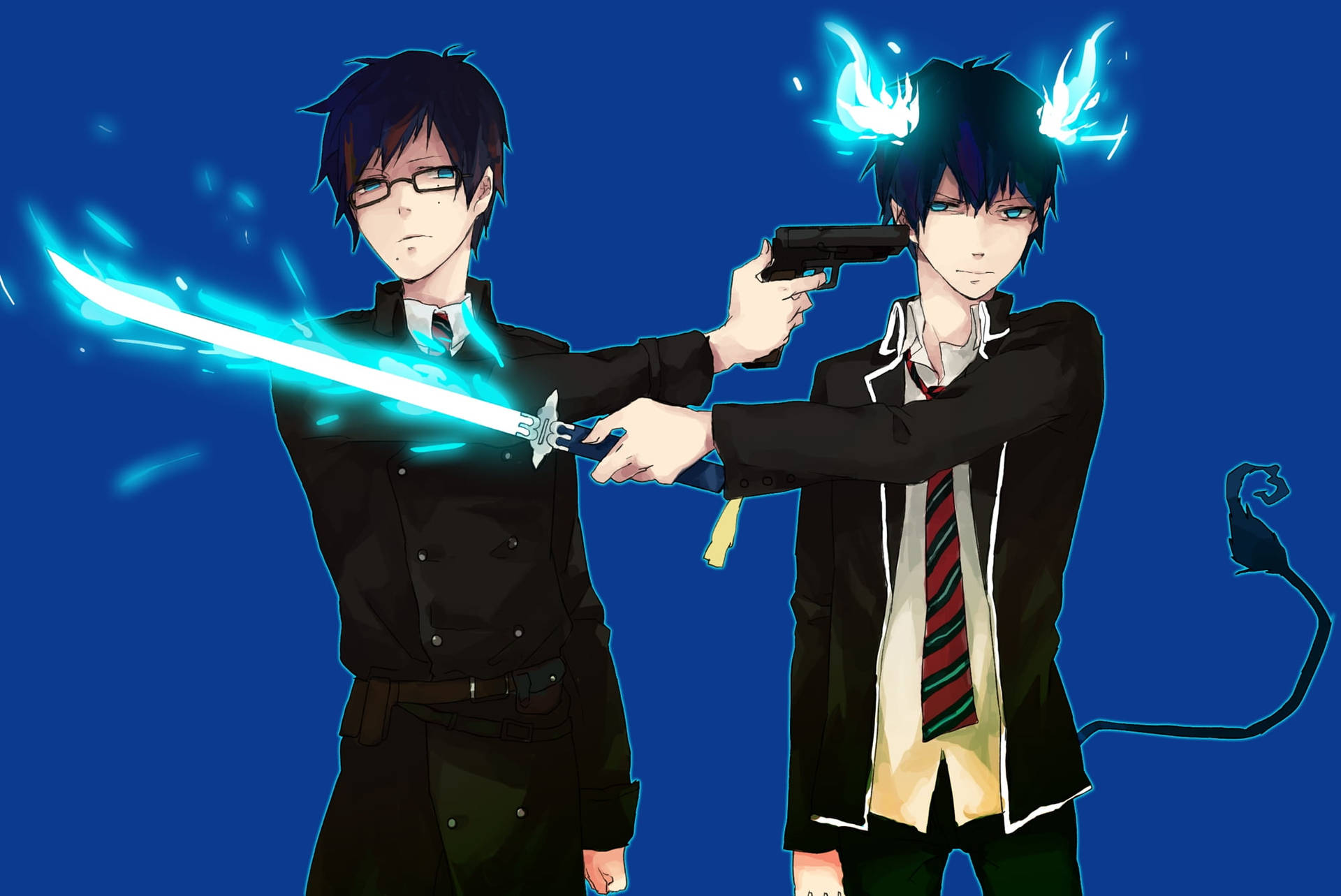 Yukio And Rin From Blue Exorcist. Background