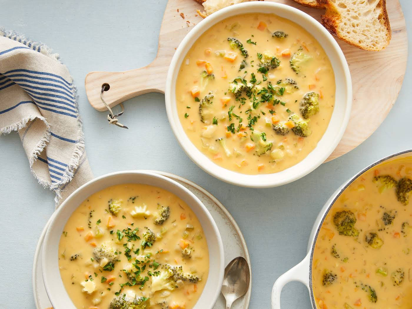 Yummy Cheesy Broccoli Soup Background