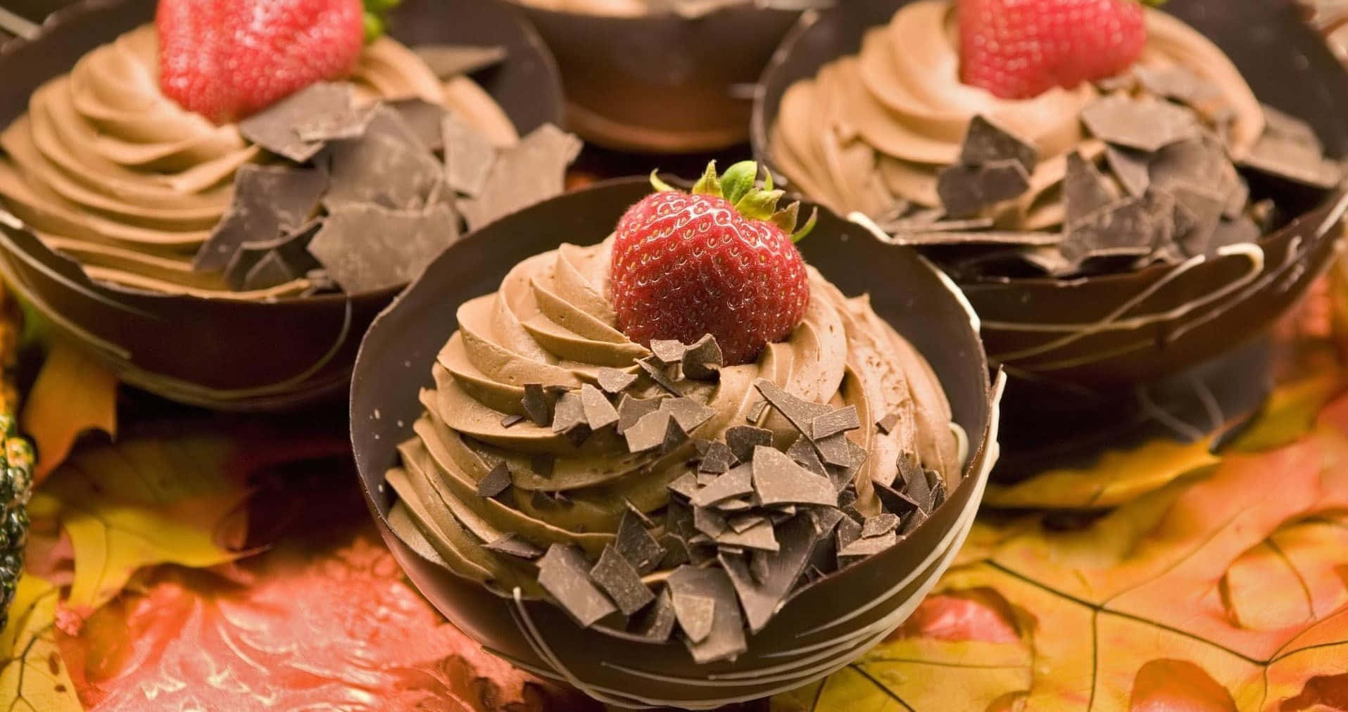 Yummy Ice Cream On Chocolate Bowl