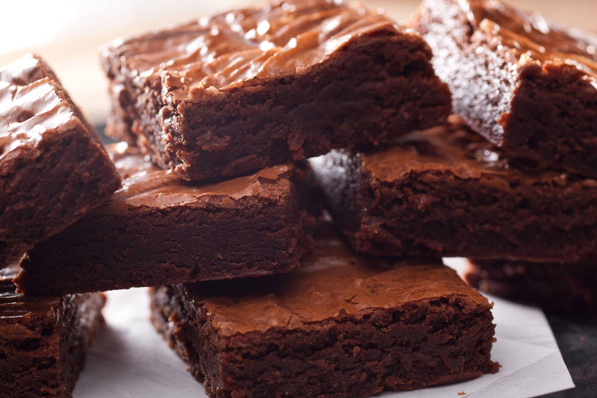 Yummy Stacked Brownies Background