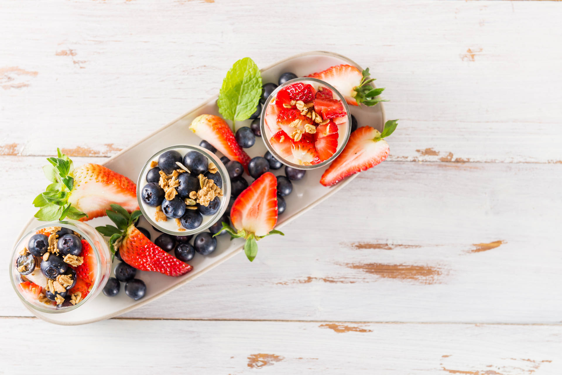 Yummy Yogurt With Berries Background