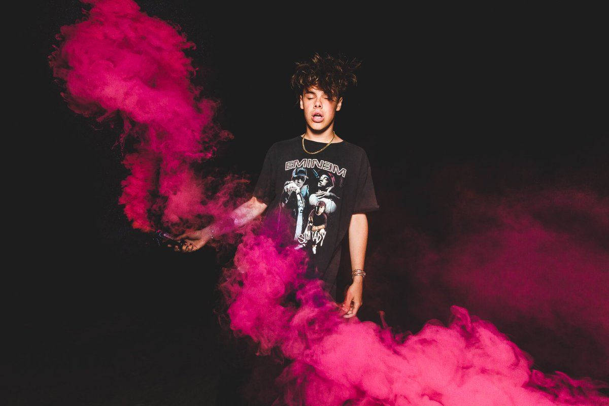 Yungblud Bright Pink Smoke Background