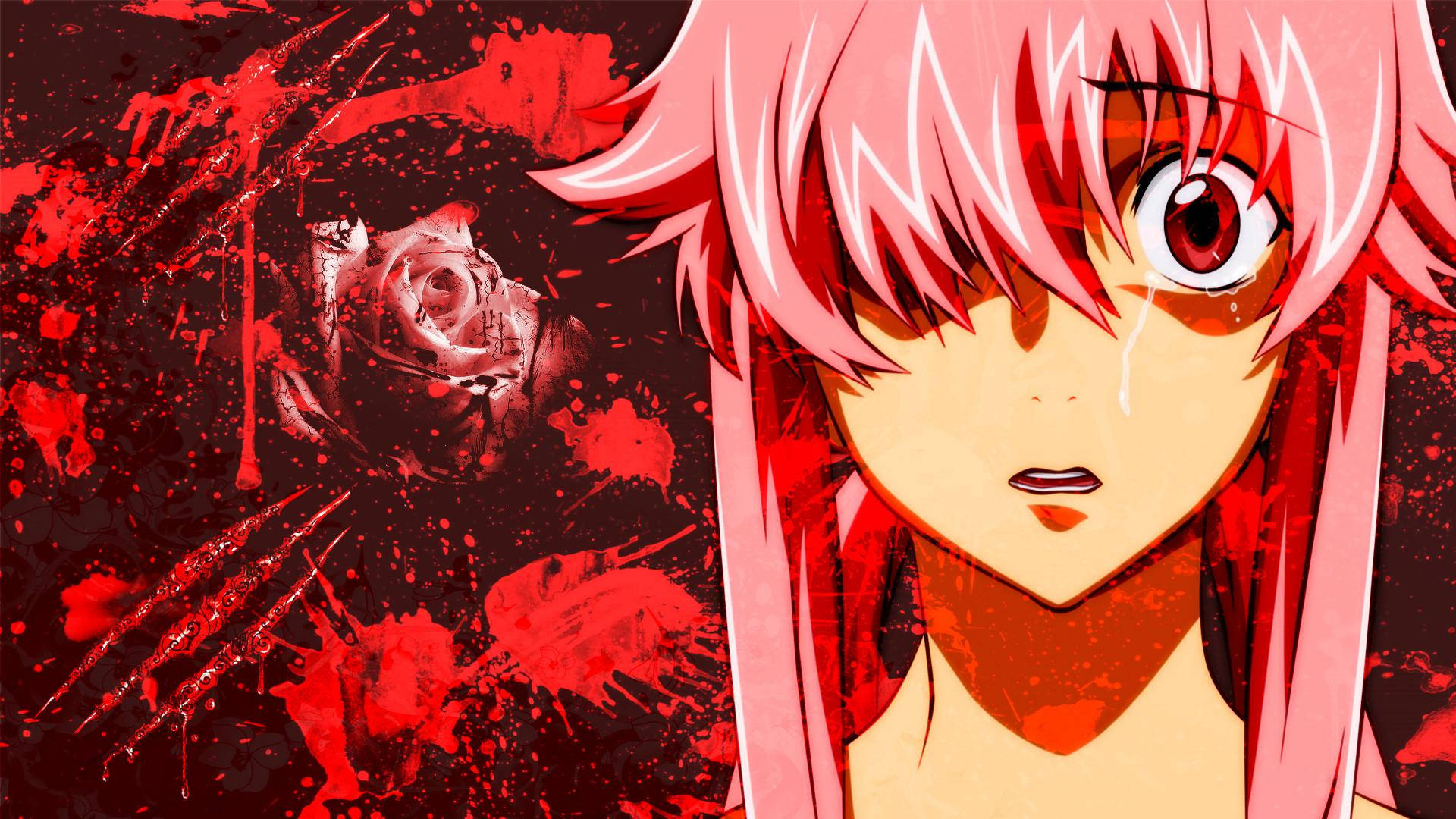 Yuno Gasai Big Eyes Background