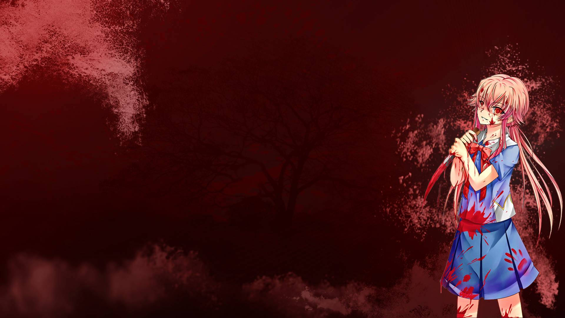 Yuno Gasai Blood Dagger Background