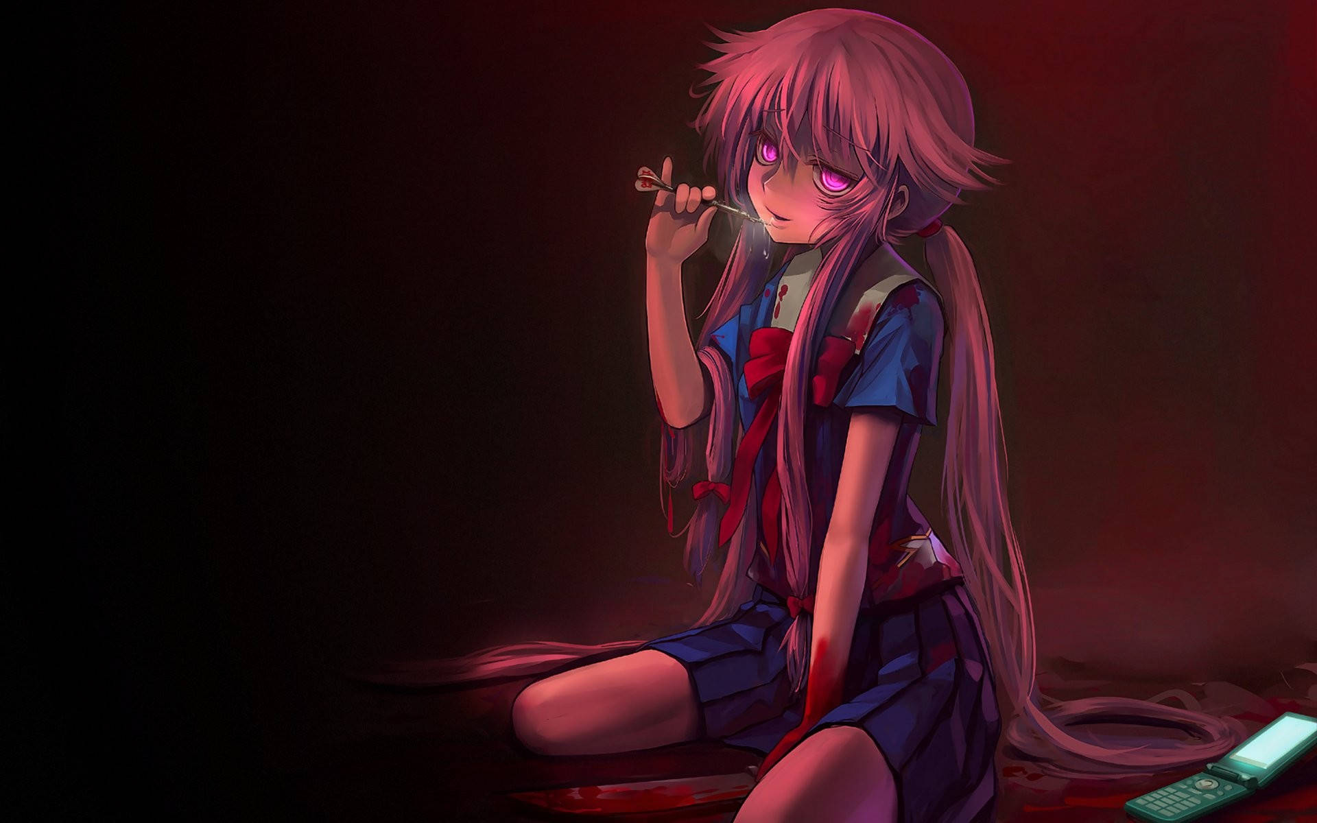 Yuno Gasai Dark Anime Background