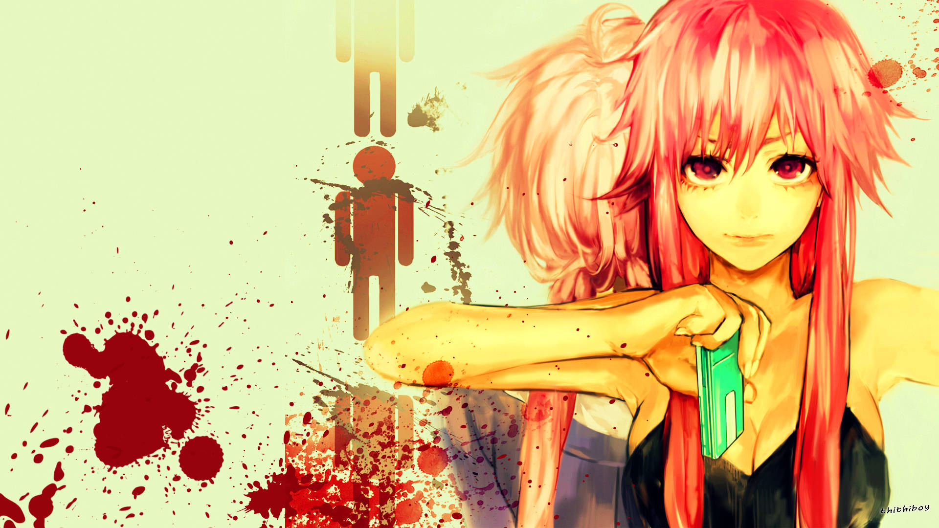 Yuno Gasai Digital Art Background