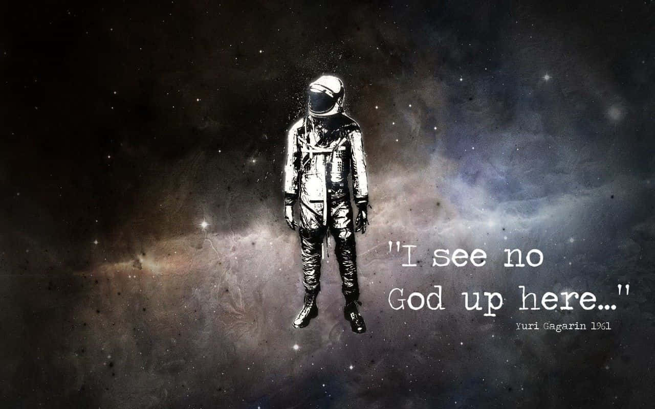Yuri Gagarin Secular Quote Background