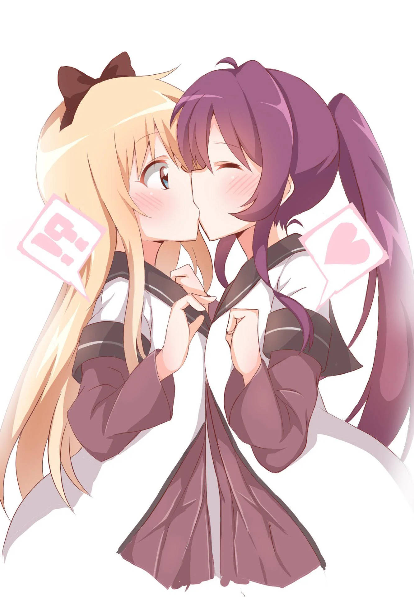 Yuruyuri Women Kissing Background