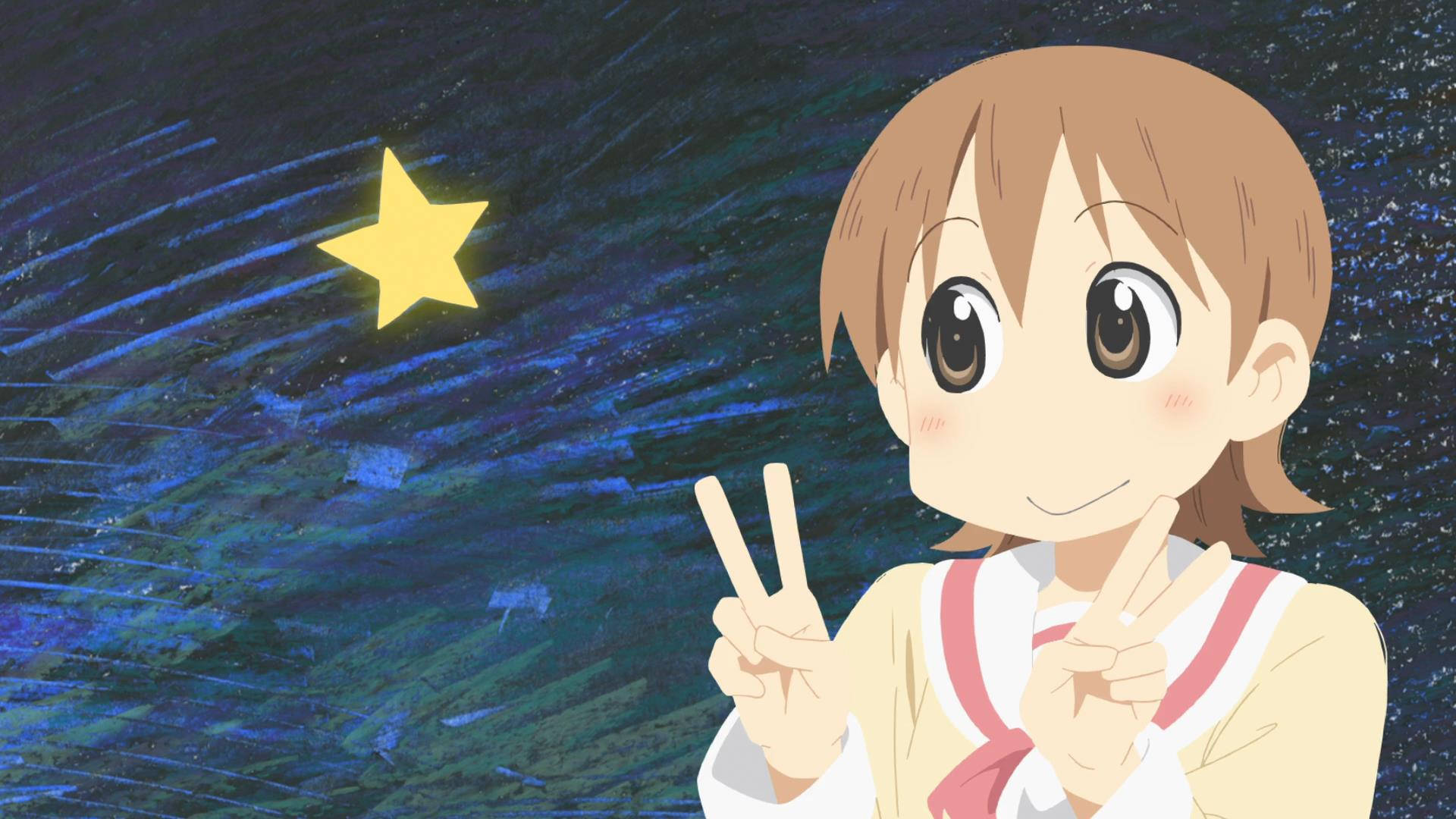 Yuuko From Nichijou With A Star Background
