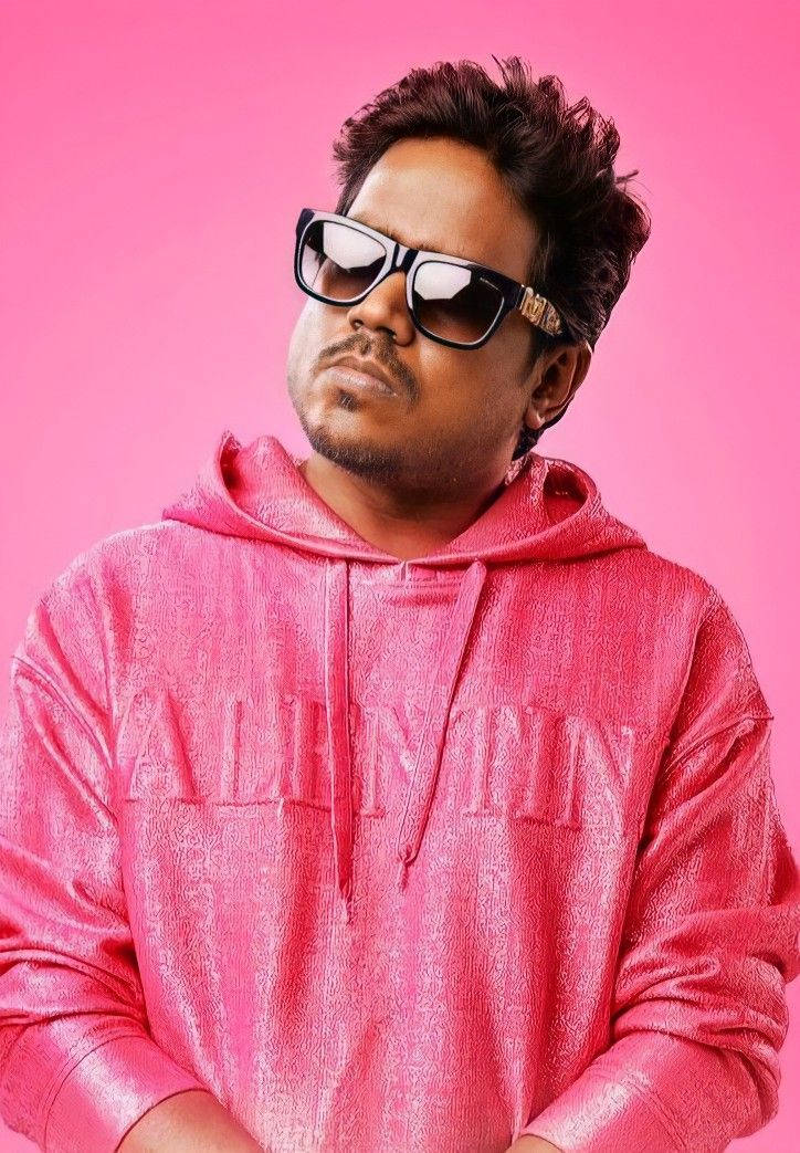 Yuvan Shankar Raja In Pink Background