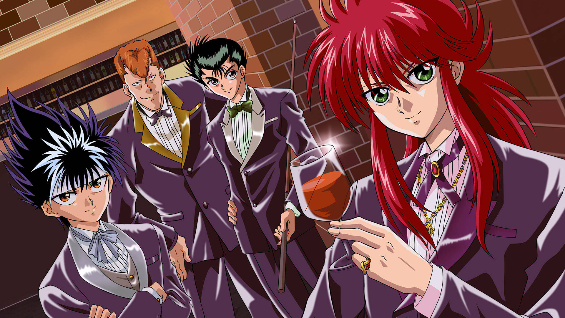 Yuyu Hakusho Characters In School Uniform Background