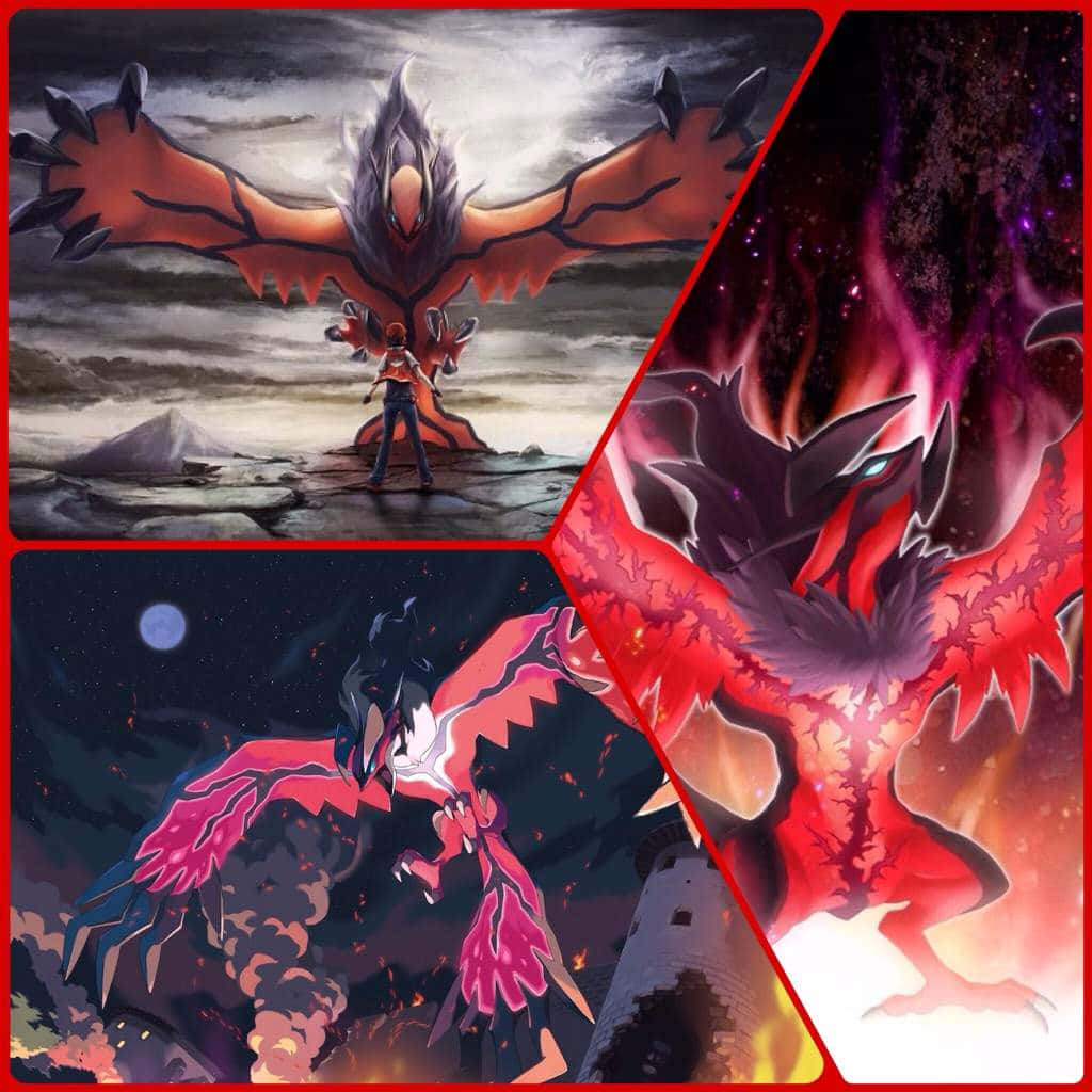 Yveltal Pokemon Three-photo Collage