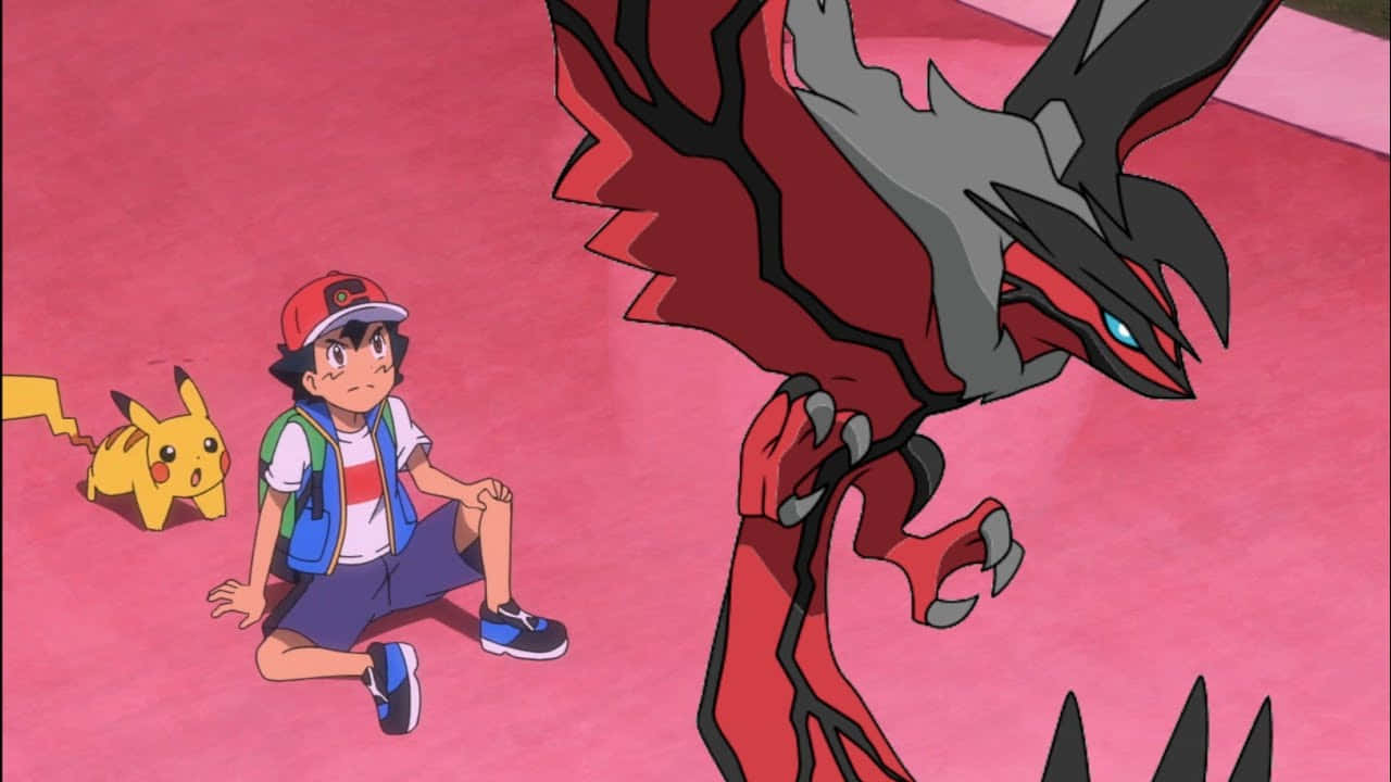 Yveltal With Ash And Pikachu
