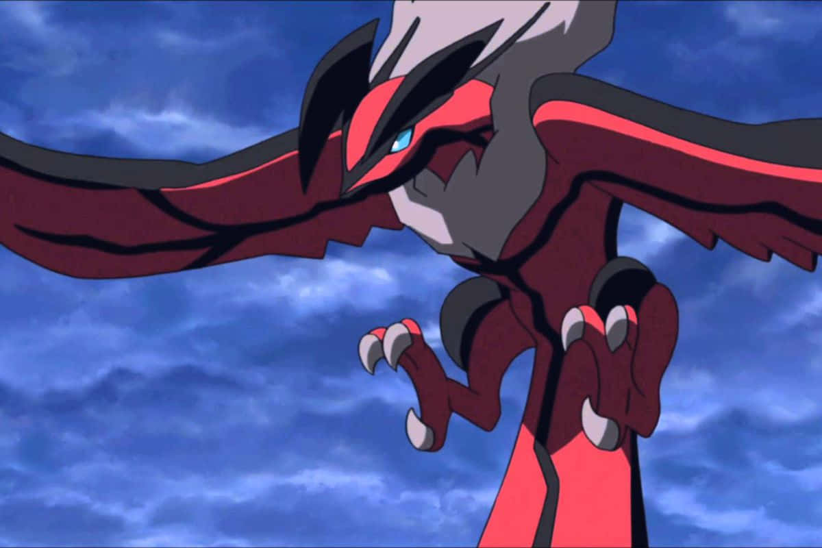 Yveltal With Cloudy Sky Background