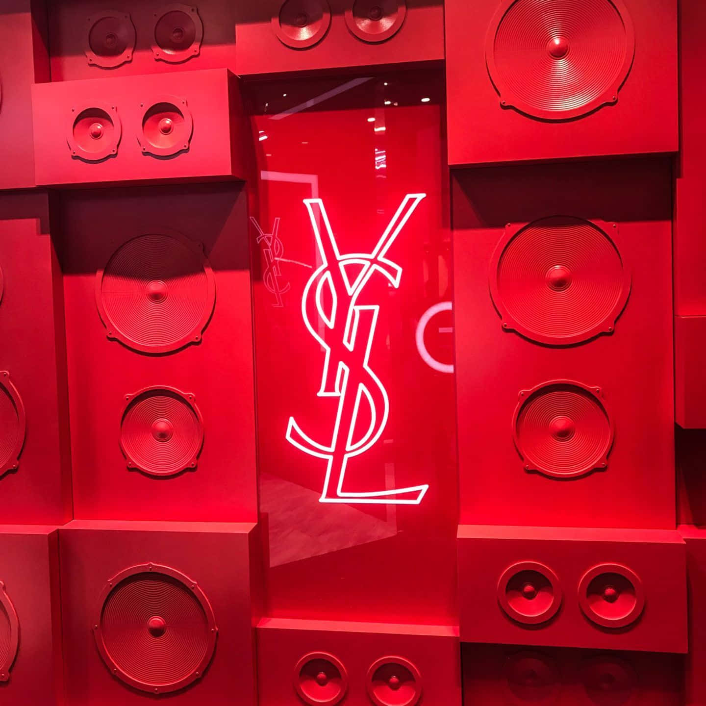 Yves Saint Laurent Logo Red Led Background